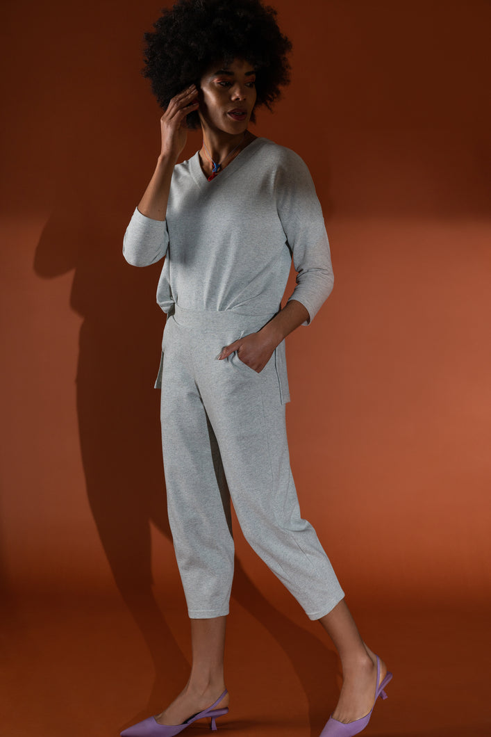 slouchy piquet trousers